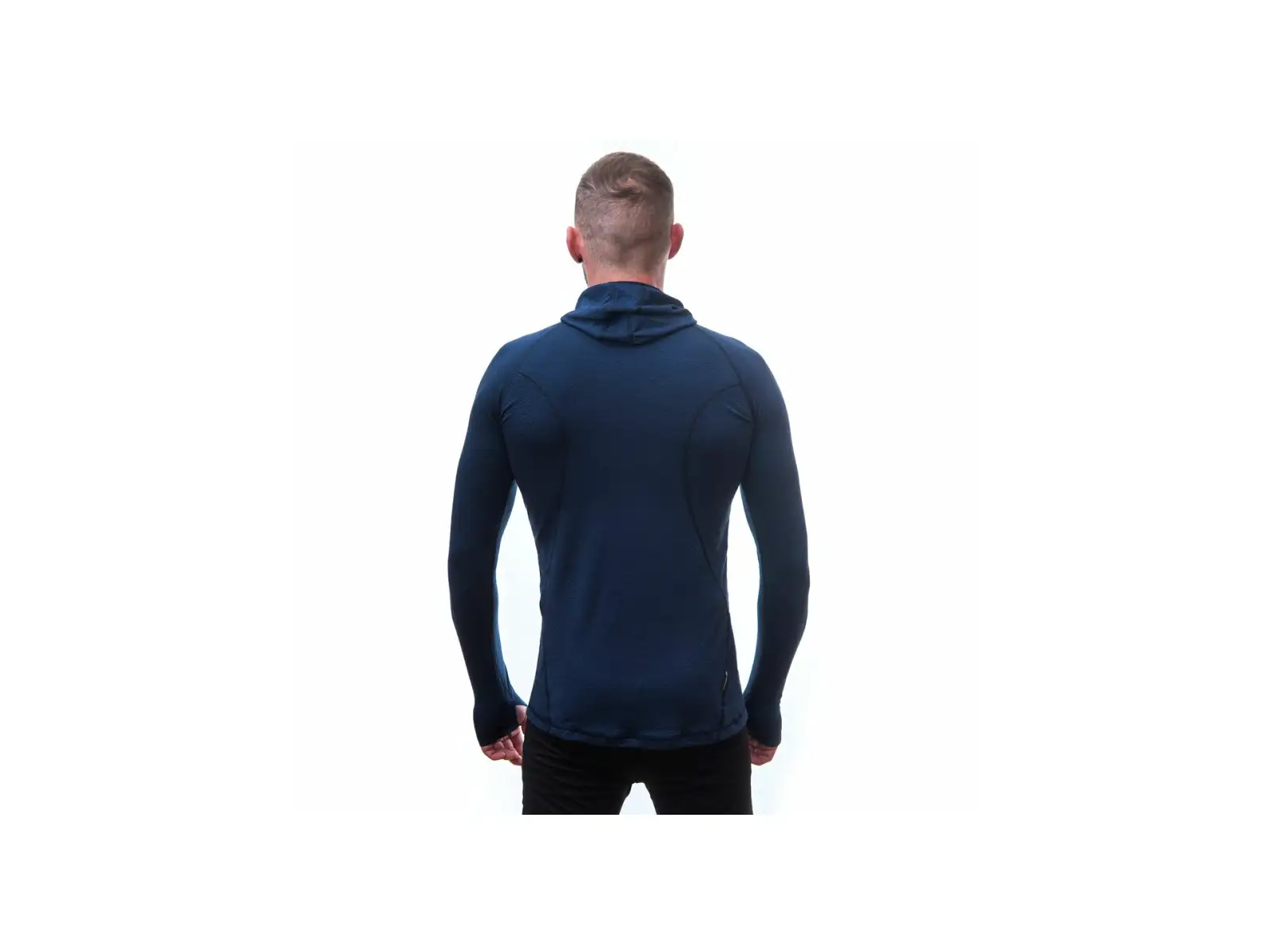 Sensor Merino DF Herren T-Shirt Langarm mit Kapuze Deep Blue