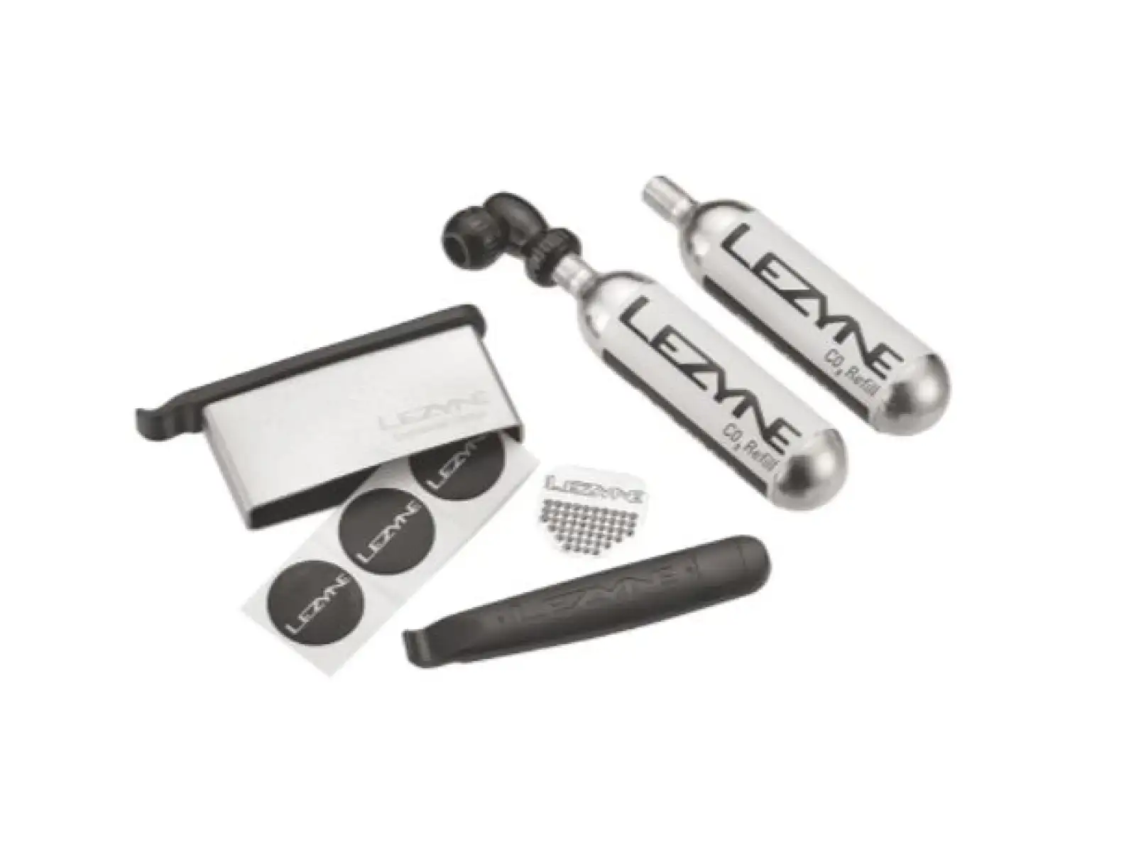 Lezyne Twin Kit Reparaturset für Schläuche 25 g Schwarz/Silber
