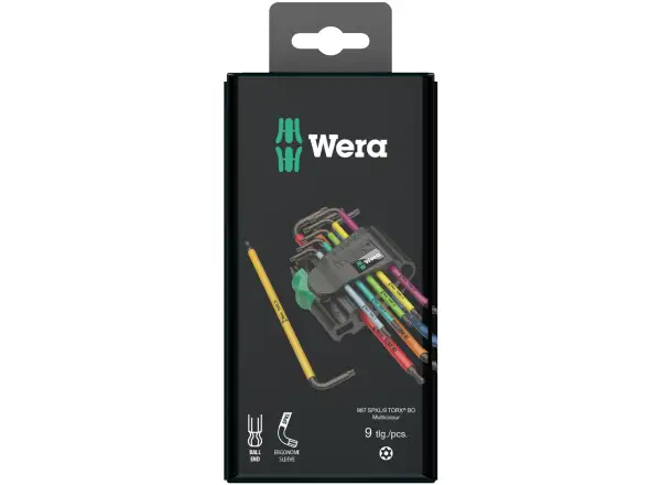 Wera 967/9 TX BO Multicolour 1 TORX Winkelschlüssel mit Loch Satz 9 Stk.