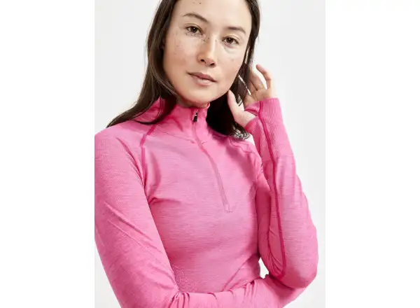 Craft CORE Dry Active Comfort Zip Damen Langarmshirt Rosa