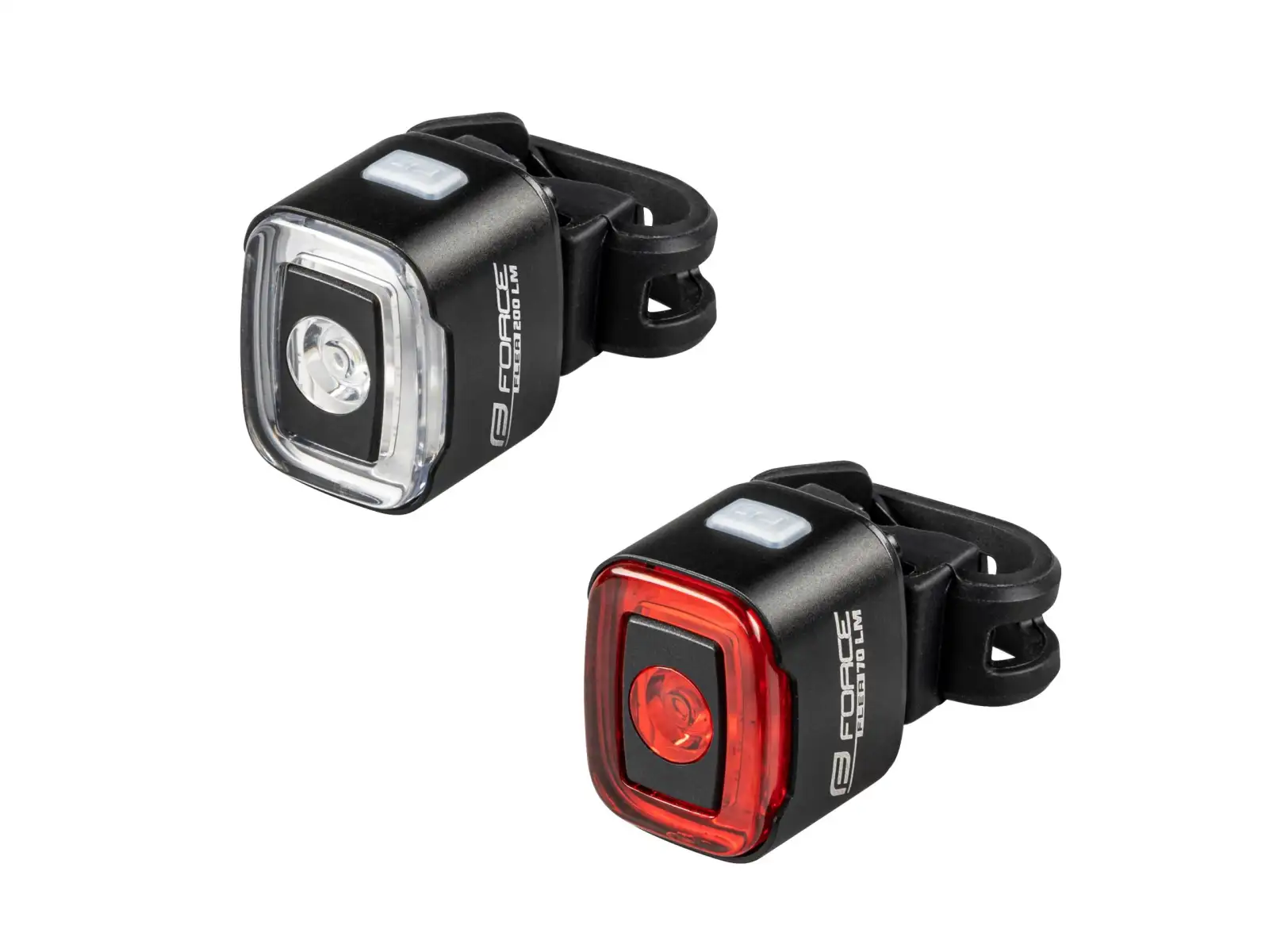 Force Flea Set von Blinklichtern 200 LM vorne und hinten USB schwarz