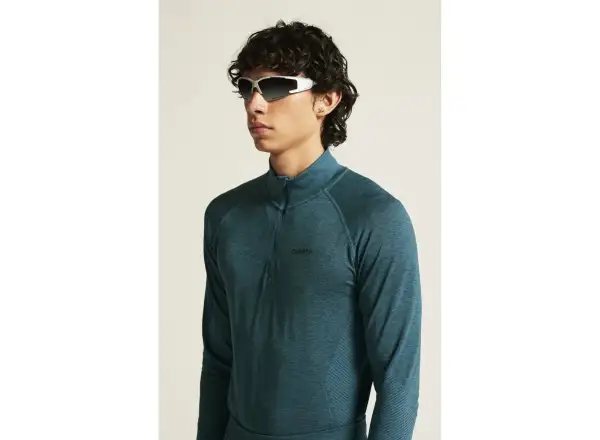 Craft Core Dry Active Comfort Zip Herren Langarmshirt grün