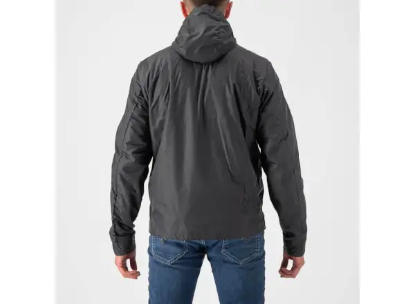 Castelli Riscalda Puffy Herrenjacke dunkelgrau/elektrisches Limettengrün