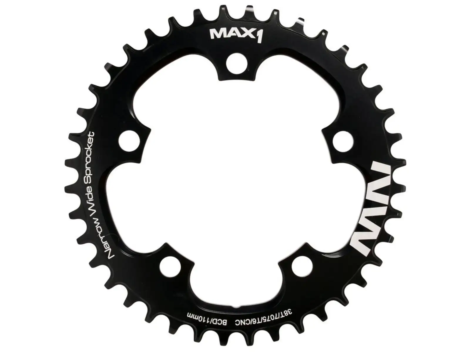Max1 Narrow Wide Kettenblatt BCD110, 38z. schwarz