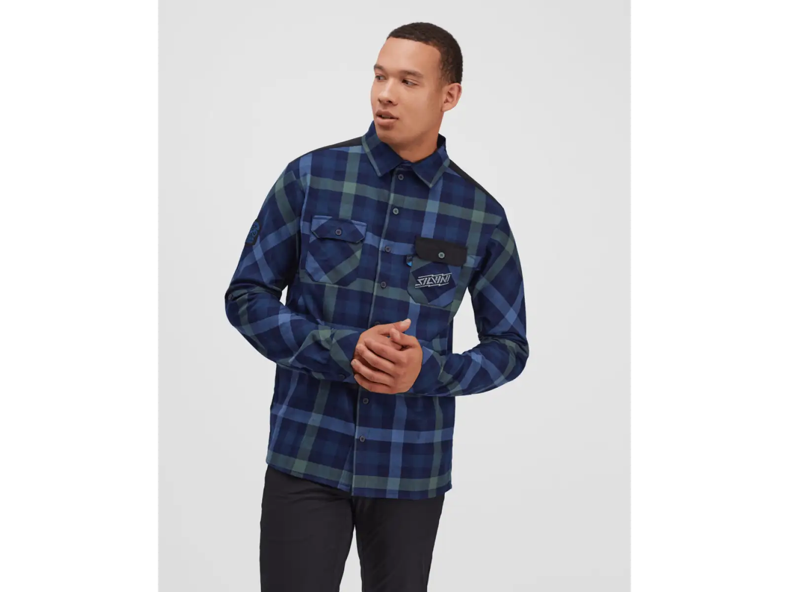 Silvini Farini Herrenhemd Navy/Garden