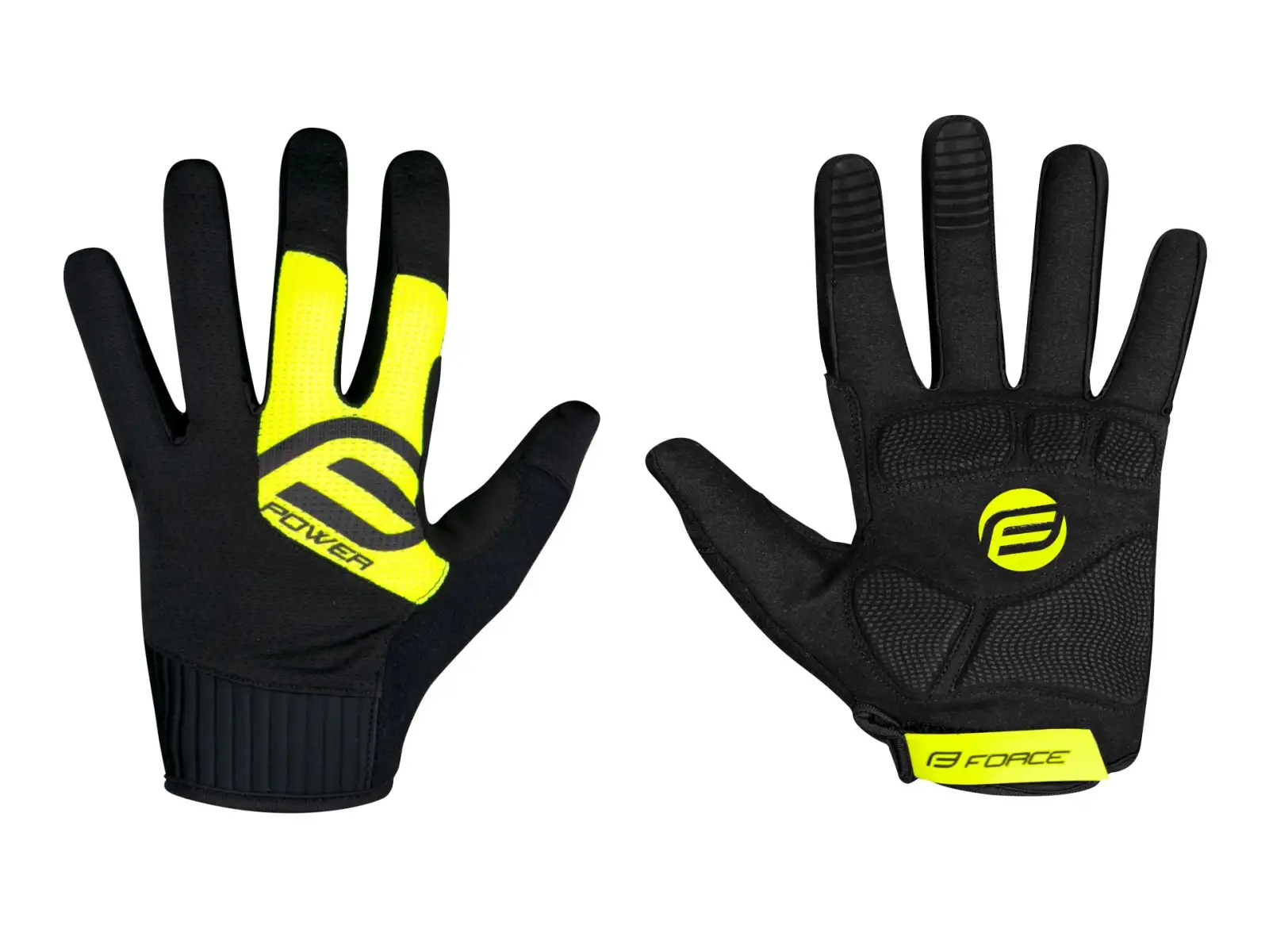 Force MTB Power Handschuhe Schwarz/Fluo