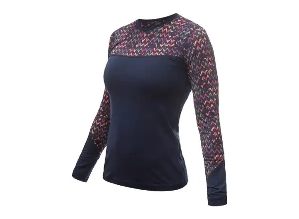 Sensor Merino Impress Damen T-Shirt Langarm Deep Blue/Origami