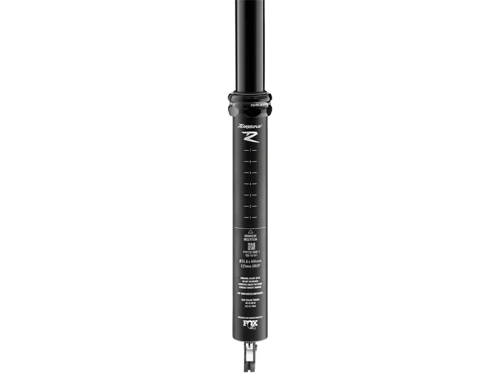 Race Face Turbine R, 200 mm Federweg, 31,6x530 mm Teleskopsattelstütze in Schwarz