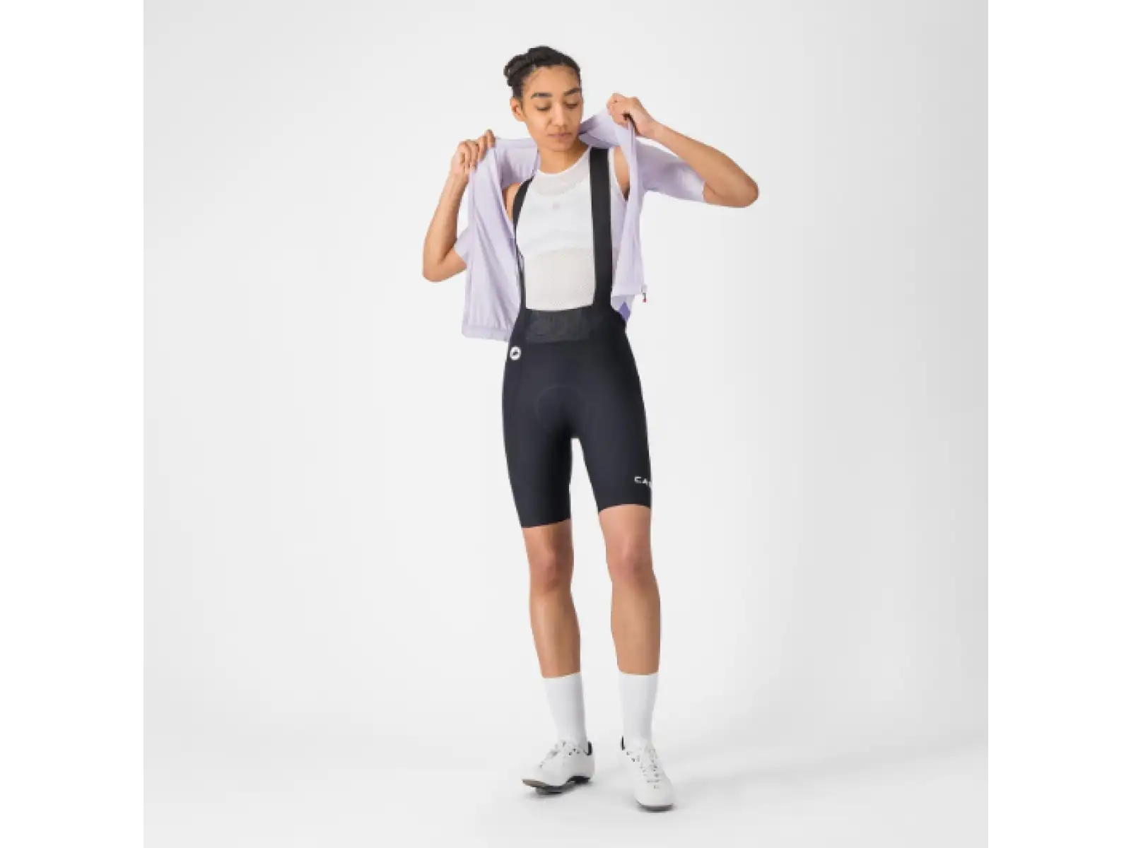 Castelli Espresso 2 W Damen-Trägerhose mit Polster und Trägern schwarz