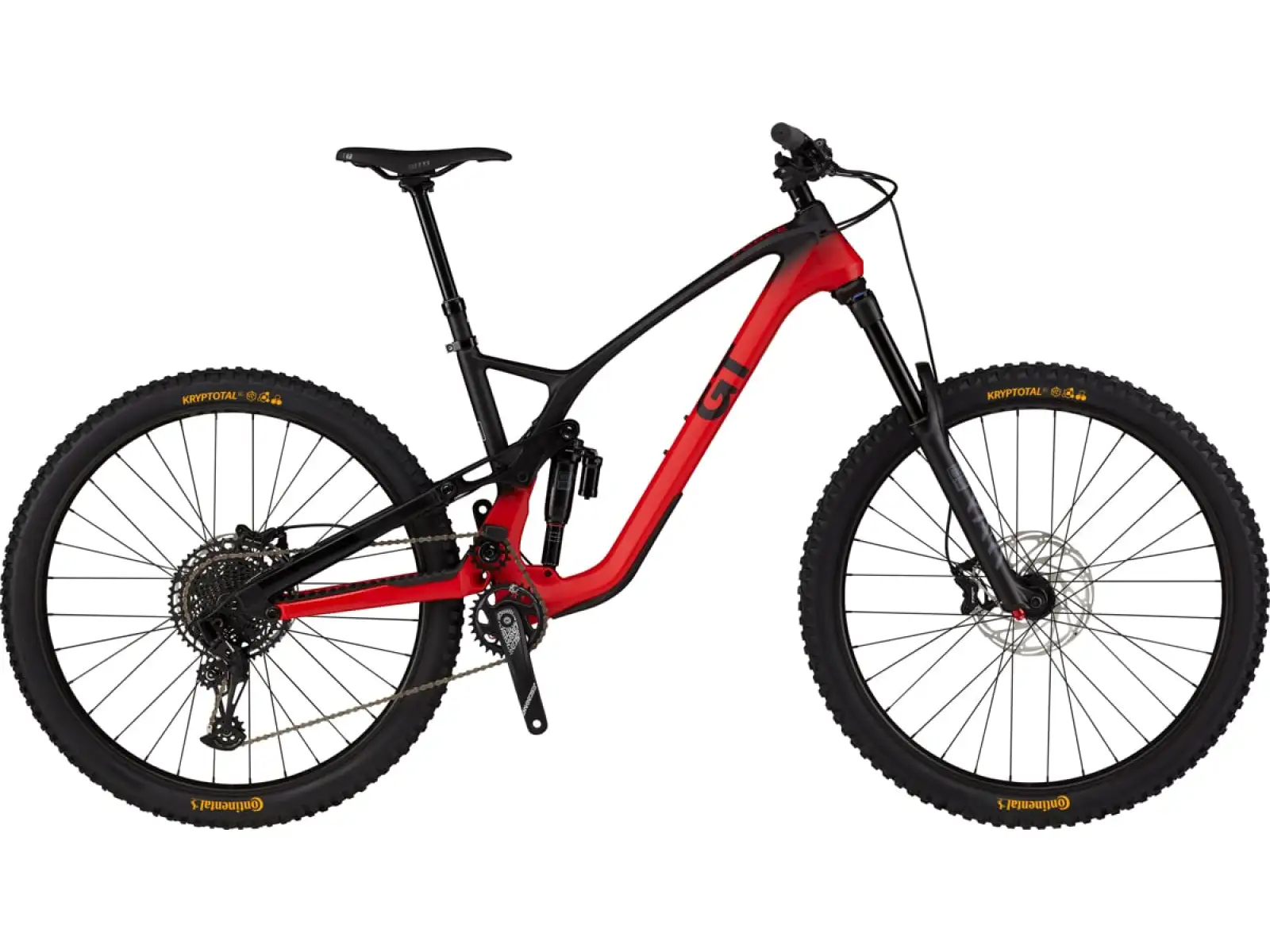 GT Force 29 Carbon Elite Fully Suspended Mountain Bike Red