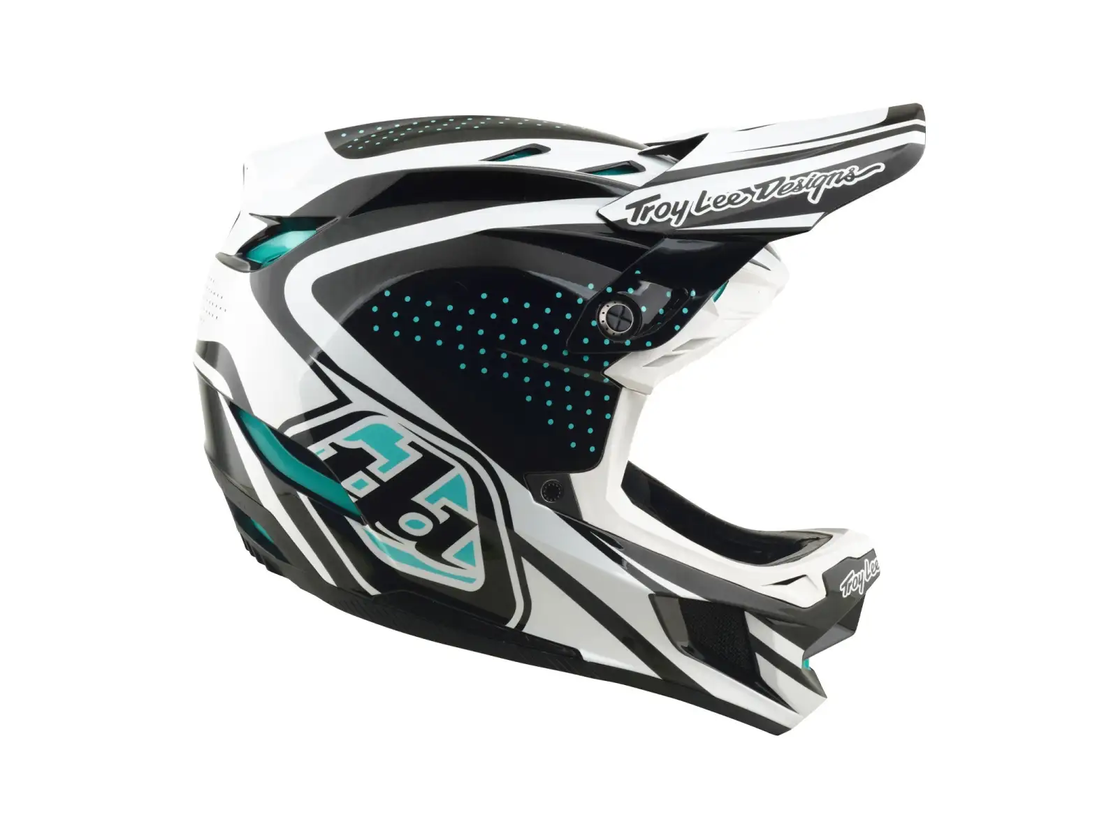 Troy Lee Designs D4 Polyacrylite MIPS Helm Line Charcoal/White