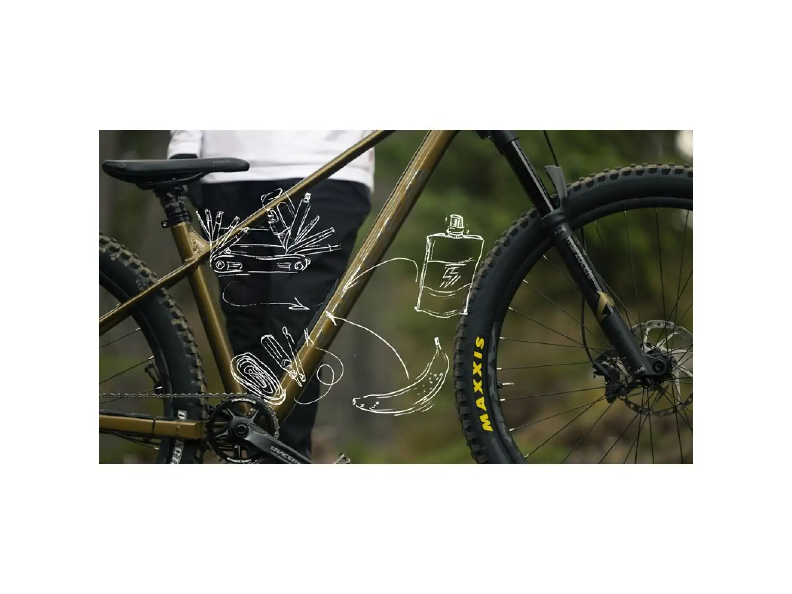 Das Orbea Laufey H10 Mountainbike in Metallic Olive Green/Titanium Black.