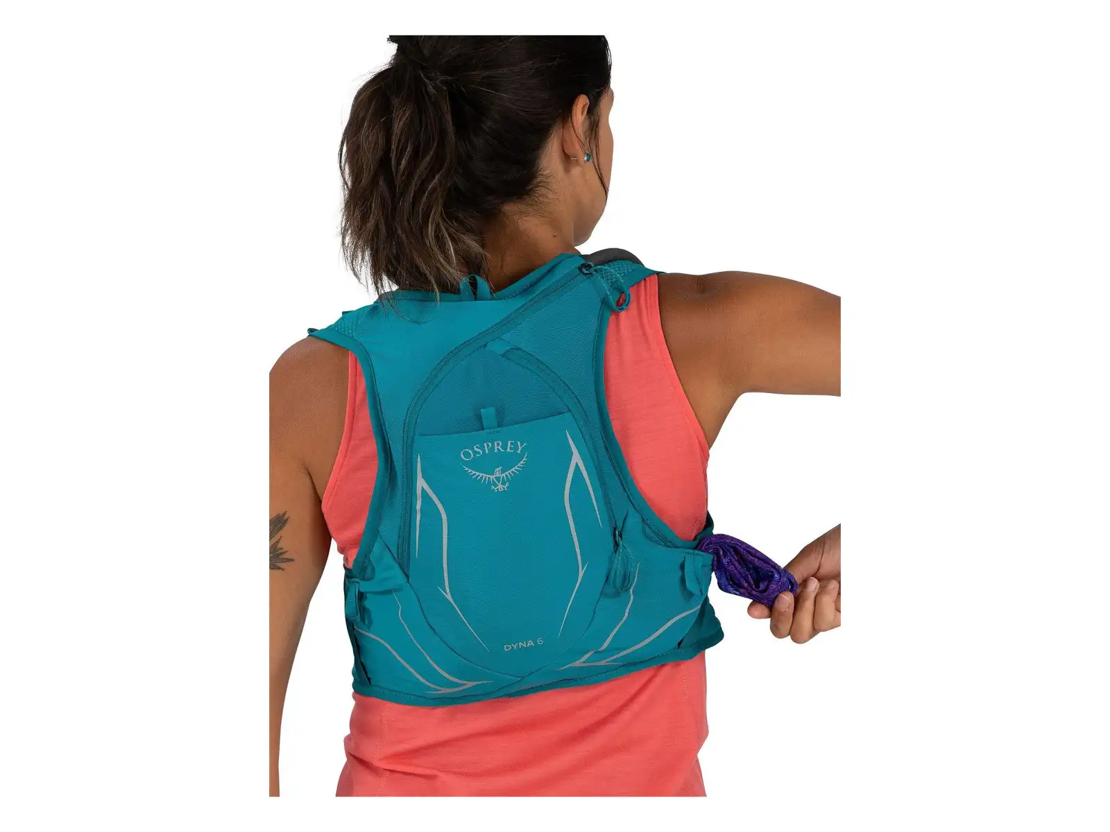 Osprey Dyna 6 Damen-Laufweste + 2x Flasche Hydraulics 0,5 l Kakio/Manuka Pink