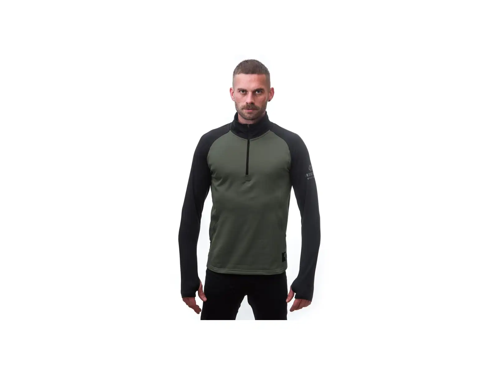 Sensor Coolmax Thermo Herren-Sweatshirt Olive Green/schwarz