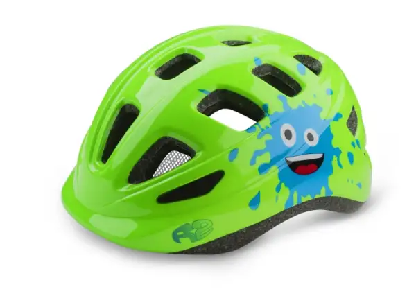 R2 Bunny Kinder Fahrradhelm neon grün/blau