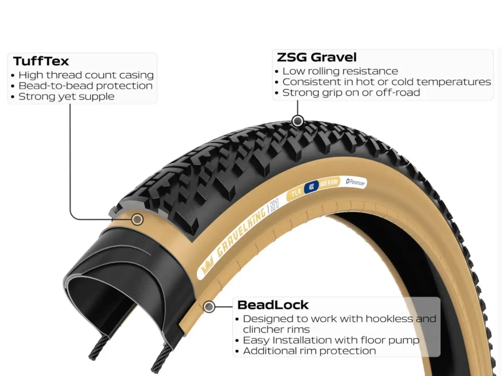 Panaracer GravelKing X1 Reifen - 700x35 Schwarz/Braun