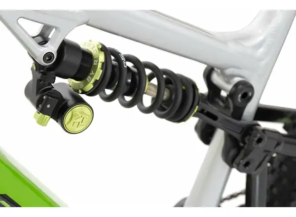 Rock Machine Blizzard INT e90-297 Gloss Silber/Schwarz/Grün, vollgefedertes E-Bike.