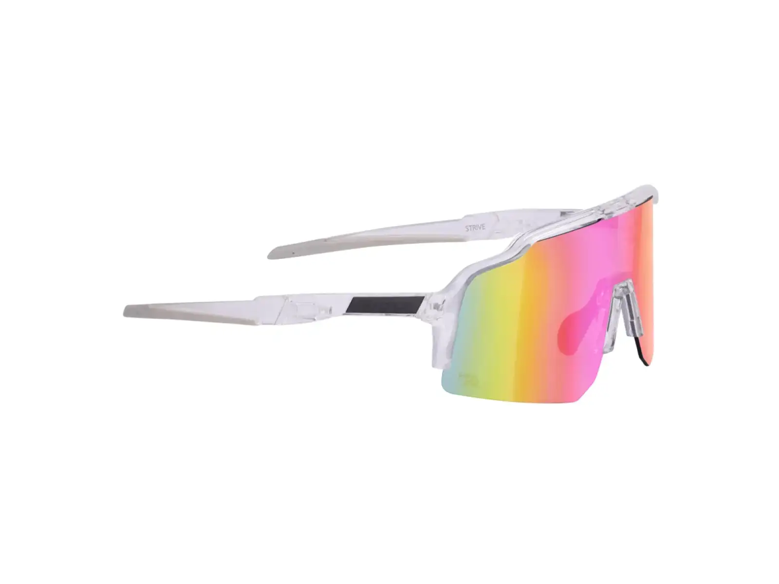 Force Strive Fahrradbrille transparent/rosa verspiegeltes Glas
