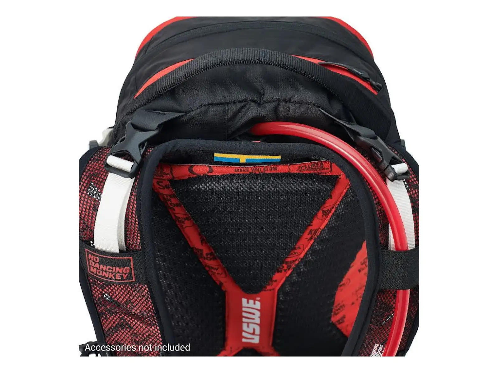 USWE Flow 16 Rucksack mit Rückenprotektor Schwarz/Rot 16l Größe S