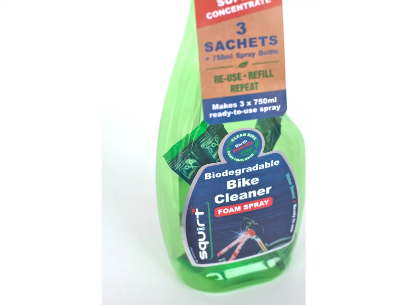 Squirt Packung Reiniger 750 ml Sprühflasche + 3x 30 ml Beutel Superkonzentrat