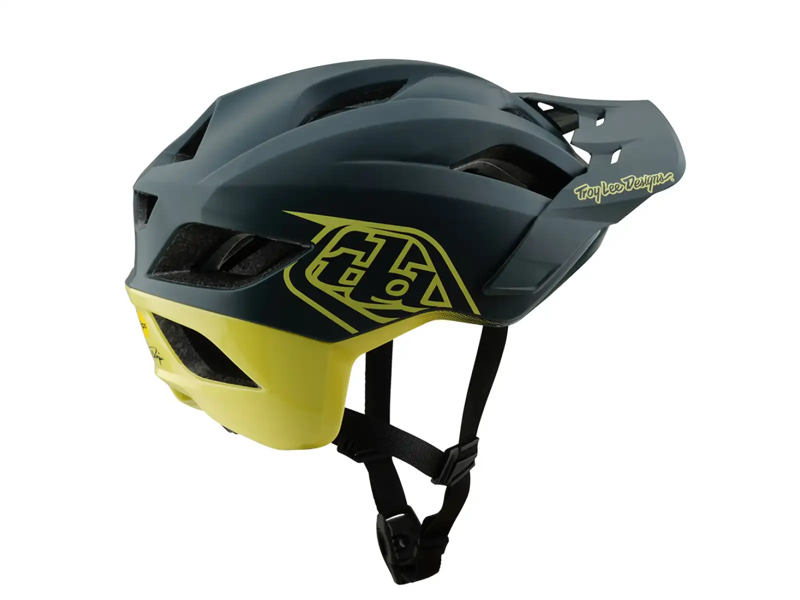 Troy Lee Designs Flowline SE Helm Badge Gray/GLO Yellow
