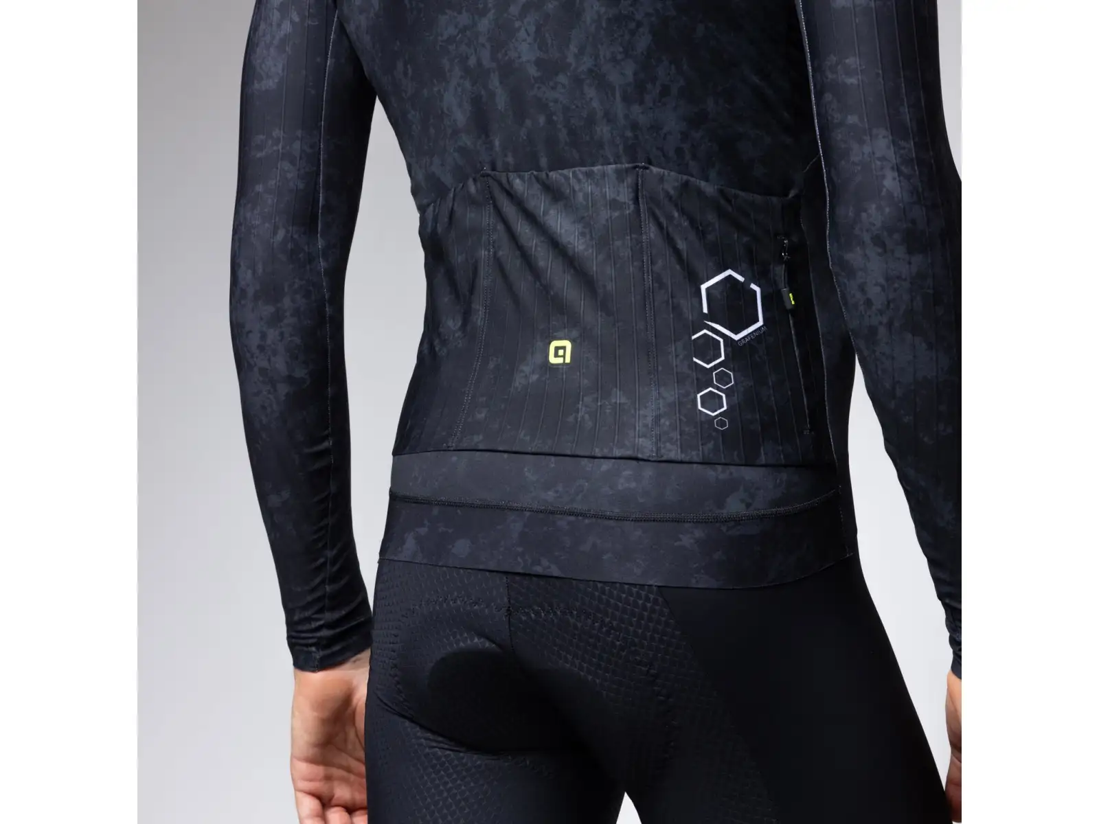 Alé R-EV1 Grafenium Herren gefüttertes Radtrikot Black