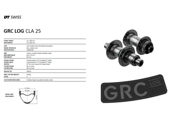 DT GRC LOG 25 Gravel Laufradsätze