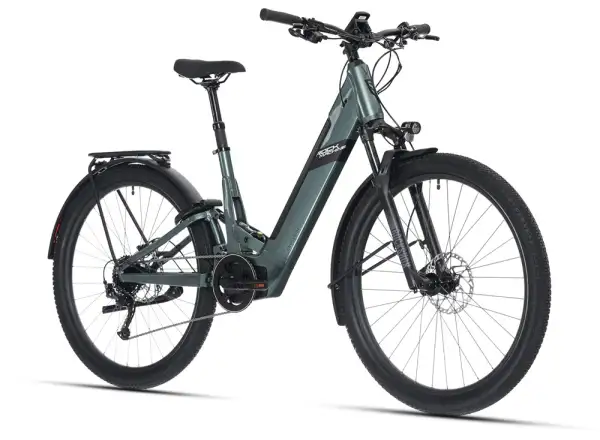Rock Machine Crossride e450 FS Tiefeinstieg vollgefedertes Elektrofahrrad Ocean Grey/Black