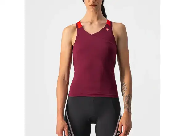 Castelli Solaris Damen ärmelloses Trikot bordeaux/rot