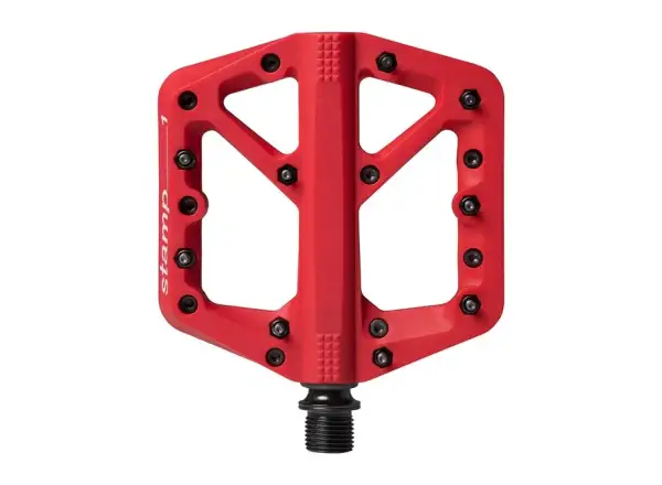 Crankbrothers Stamp 1 Small Plattformpedale in Rot.