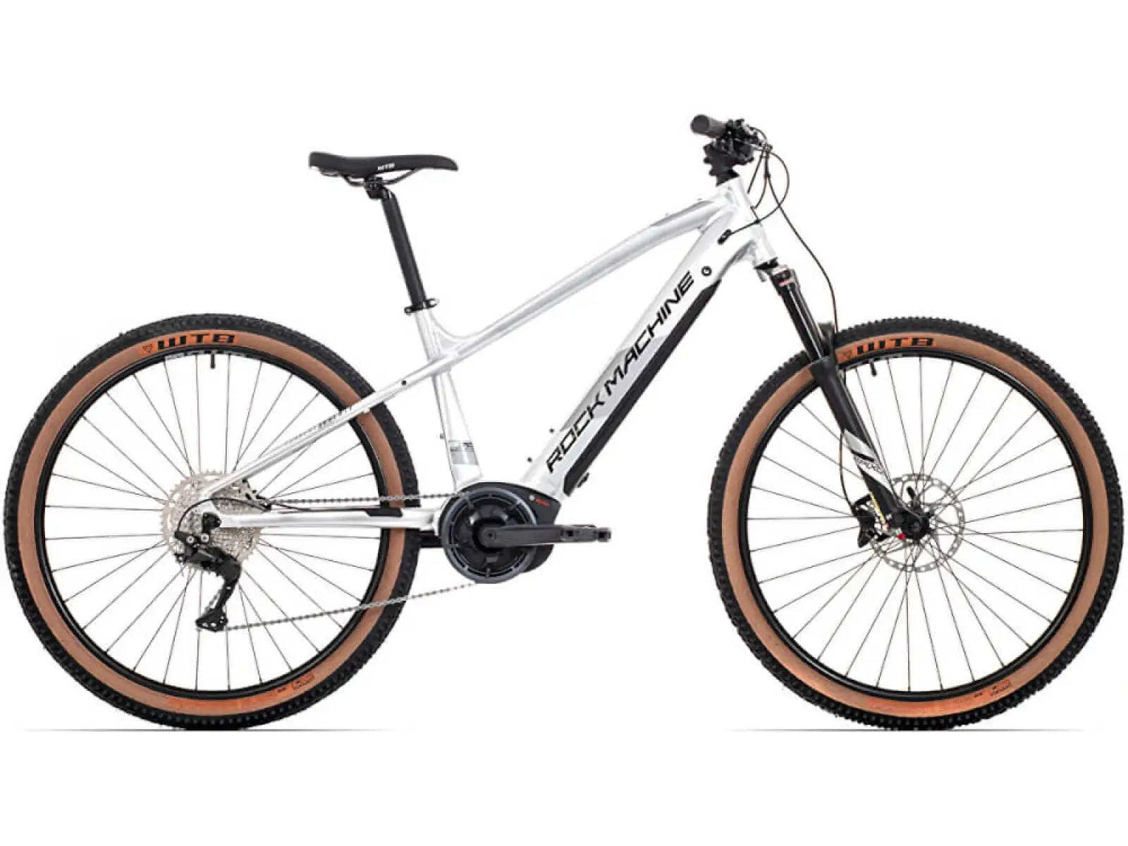 Rock Machine Torrent INT e70-29 Bosch E-Bike in Gloss Silber/Schwarz.