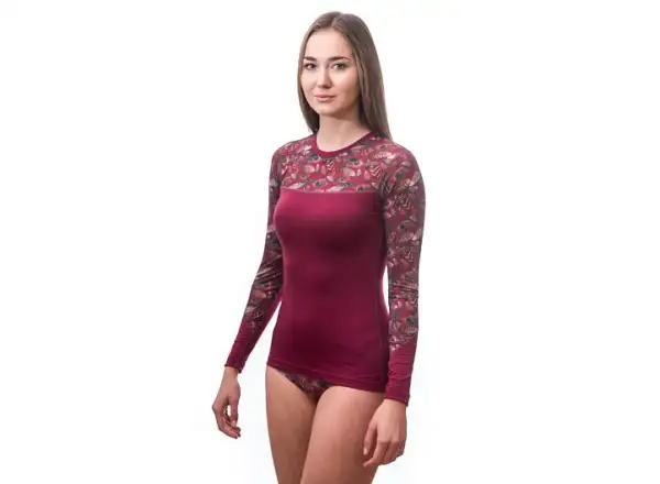 Sensor Merino Impress Damen Langarmshirt Lilla/Feather