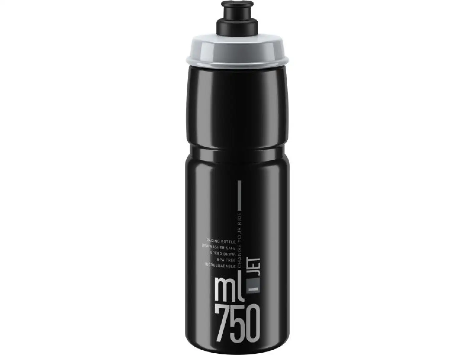 Elite Jet Flasche 750 ml Schwarz/Grau Logo