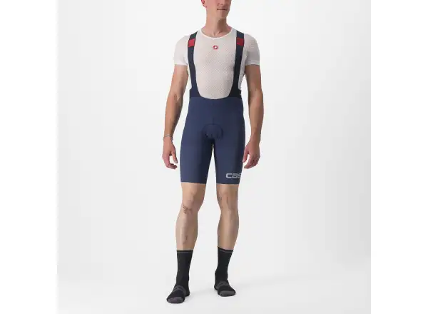 Castelli Premio Black Herren-Shorts mit Latz Belgian Blue/Metallic Silver