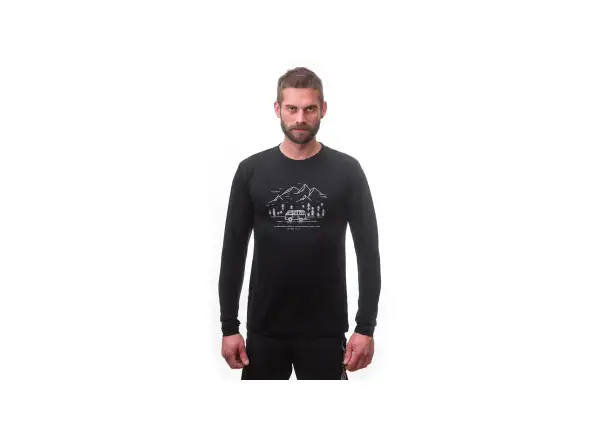 Sensor Merino Active PT Van Life Herren T-Shirt Langarm Schwarz
