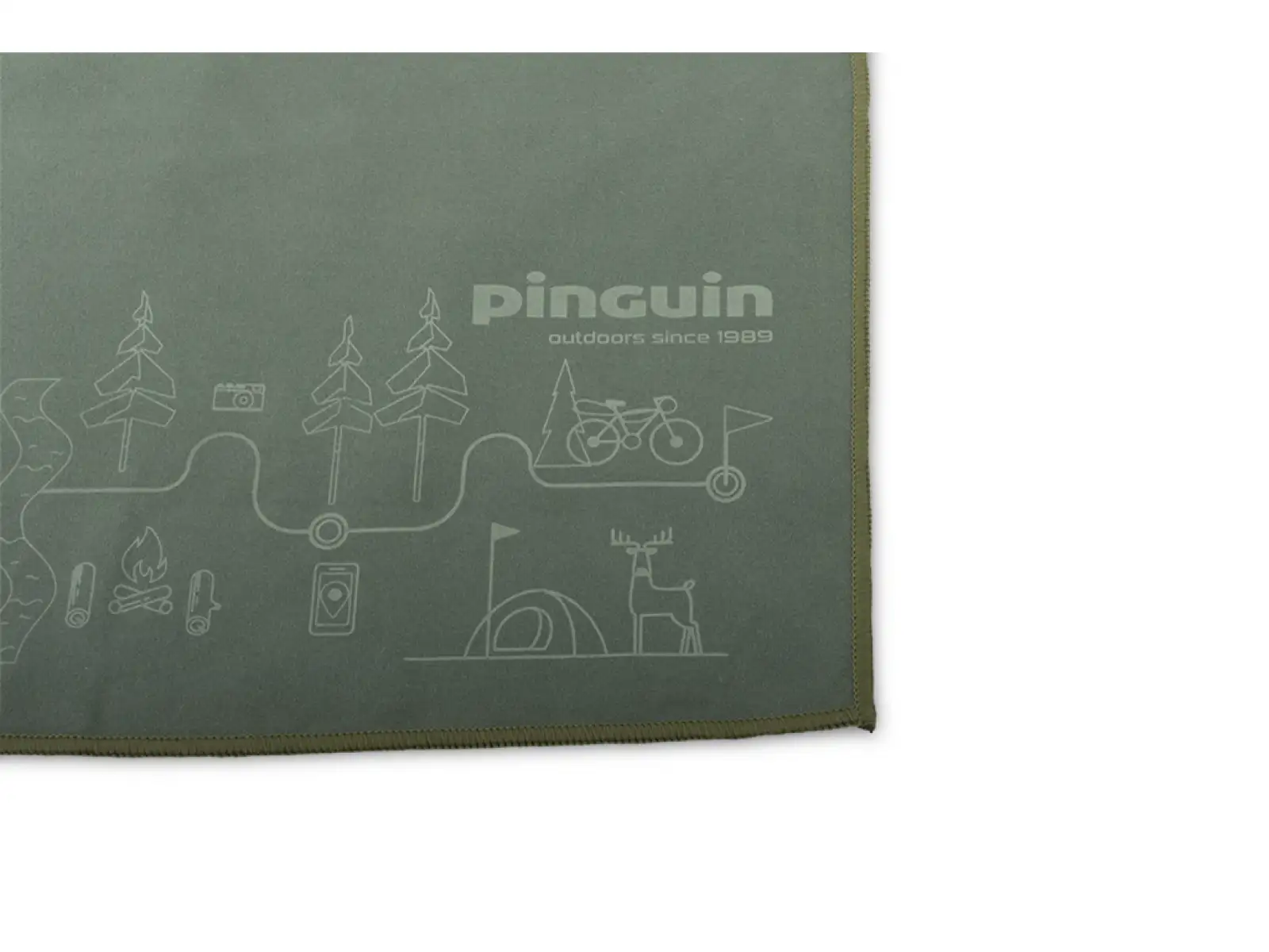 Pinguin Handtuch M Karte Grau