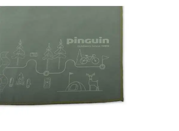 Pinguin Handtuch M Karte Grau