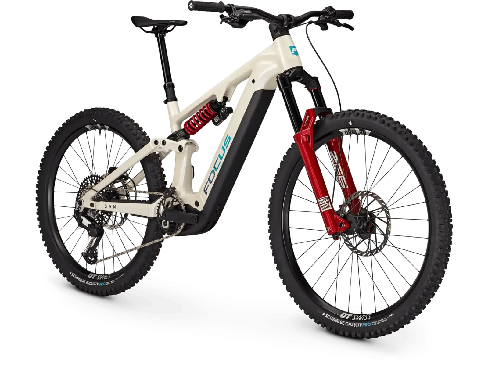 Focus SAM 9 600Wh vollgefedertes E-Bike Champagne / Shellwhite