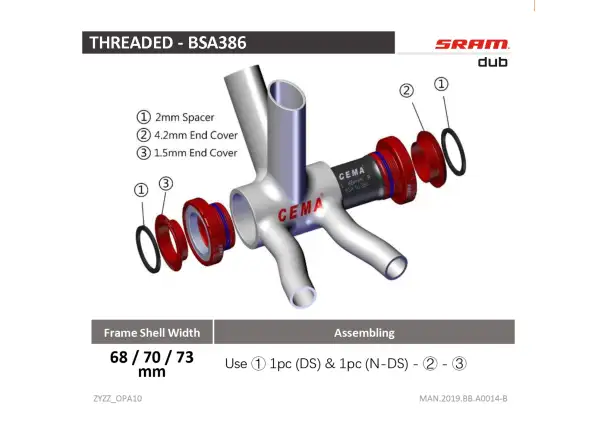 Cema Sram DUB Innenlager Steel Schwarz