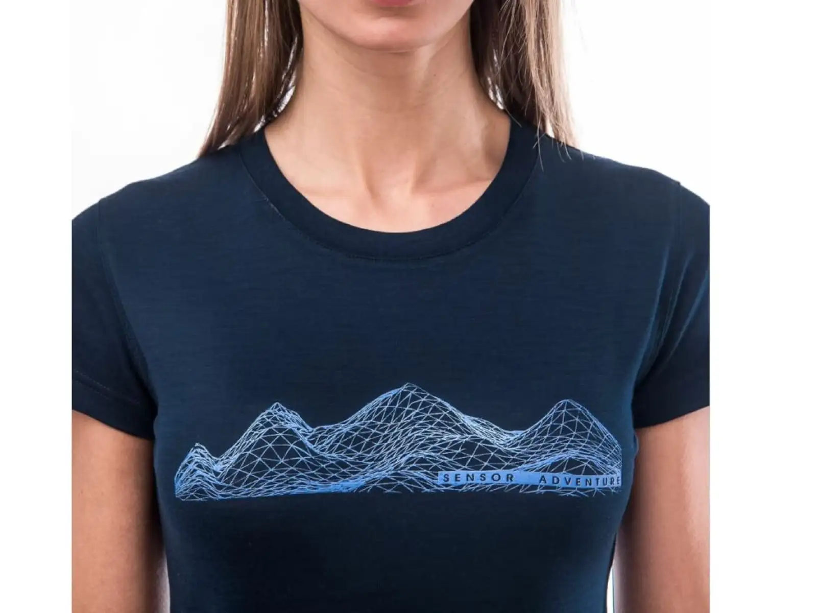 Sensor Merino Active PT Mountains Damen T-Shirt Kurzarm Deep Blue