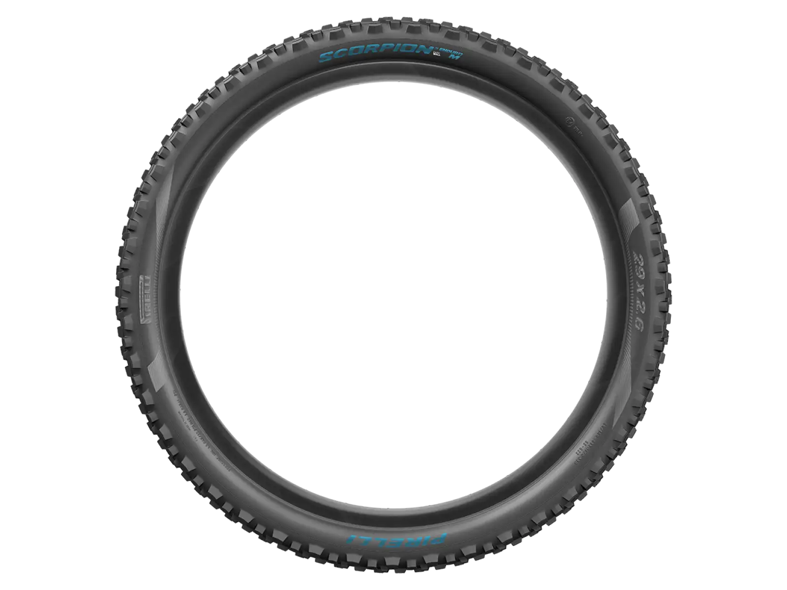 Pirelli Scorpion Enduro M 29x2,4" Reifen mit Kevlar in Türkis.