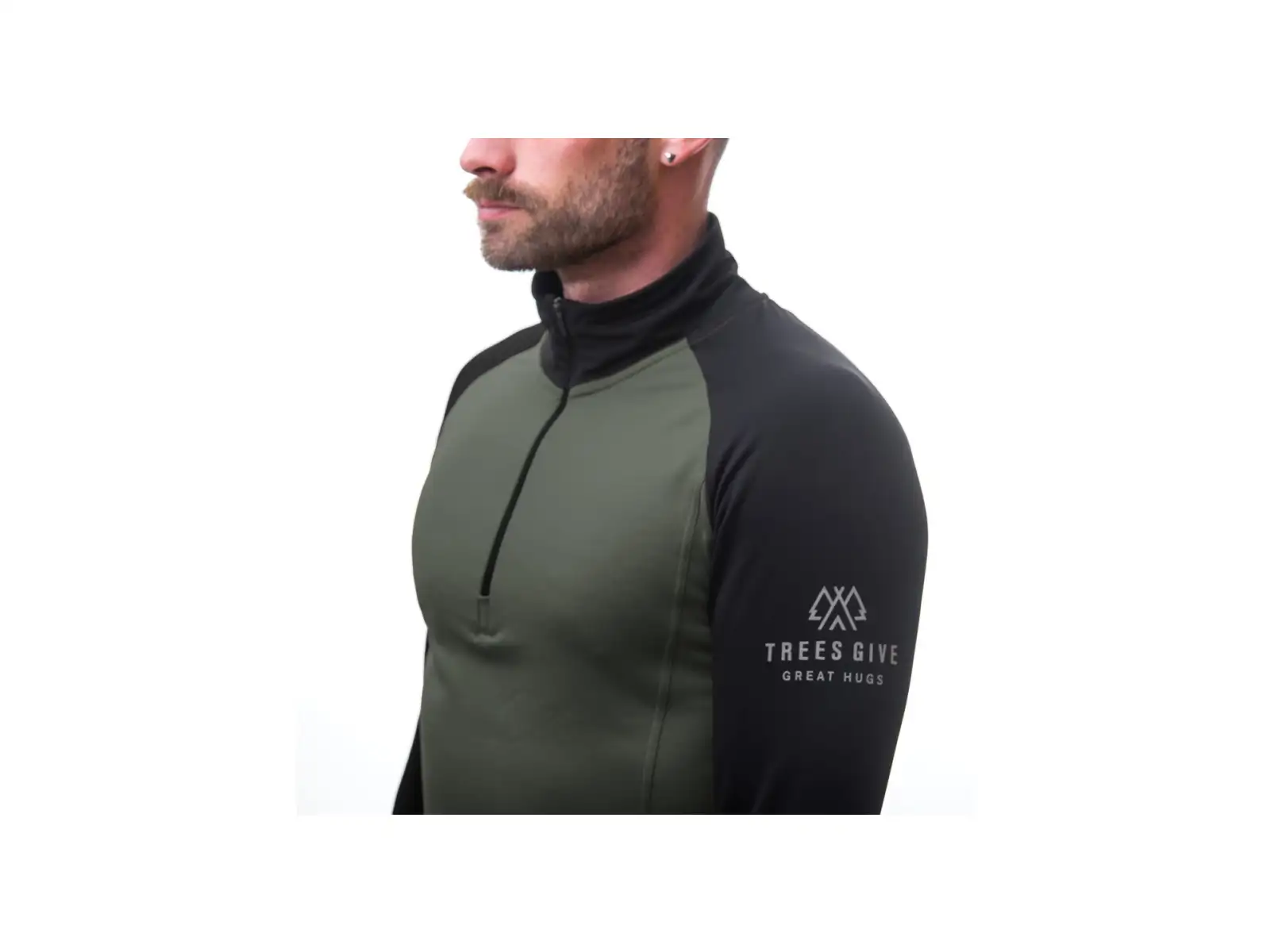 Sensor Coolmax Thermo Herren-Sweatshirt Olive Green/schwarz