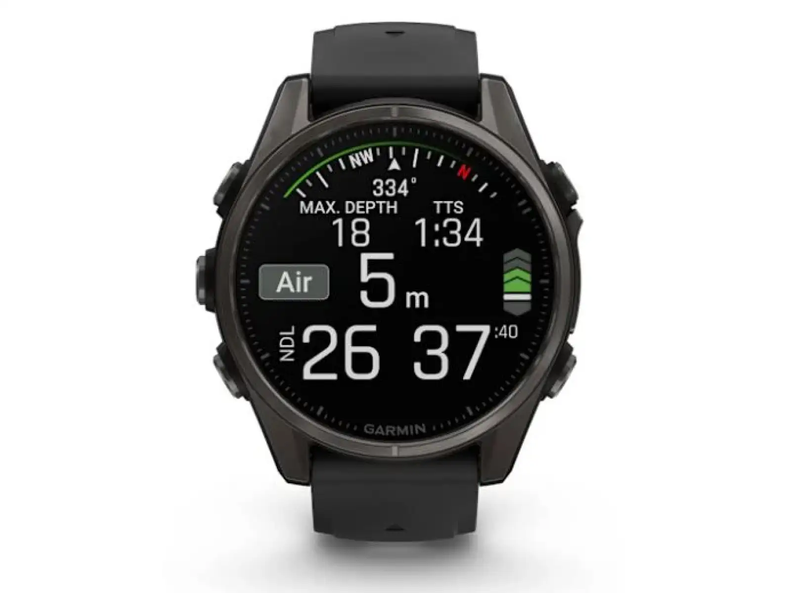 Garmin fenix 8 - 43 mm AMOLED Saphir Smartwatch in Carbon Titanium Schwarz/Steingrau