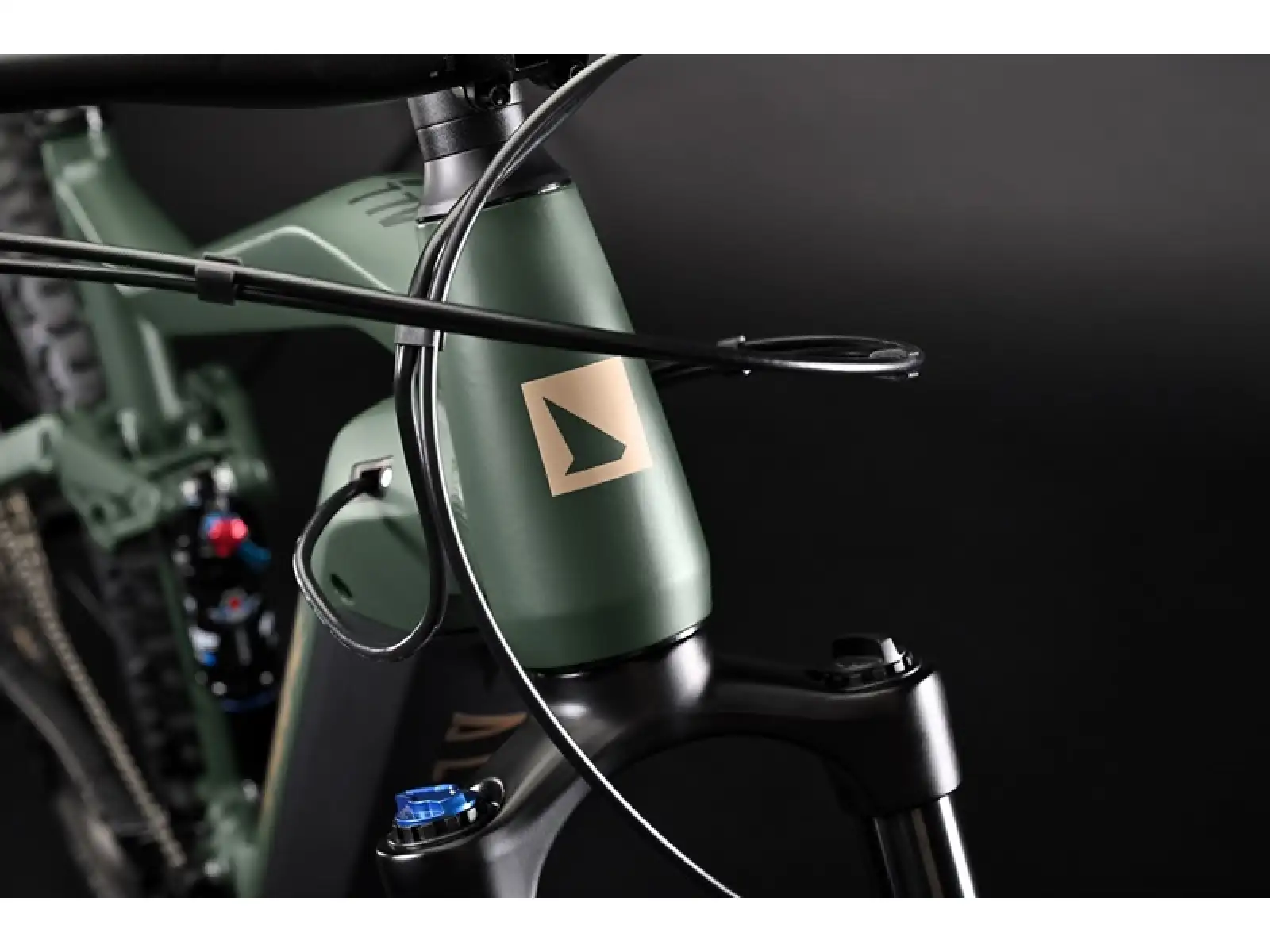 Haibike Alltrail 4 in mattem Grün/Gold Blau, vollgefedertes E-Bike