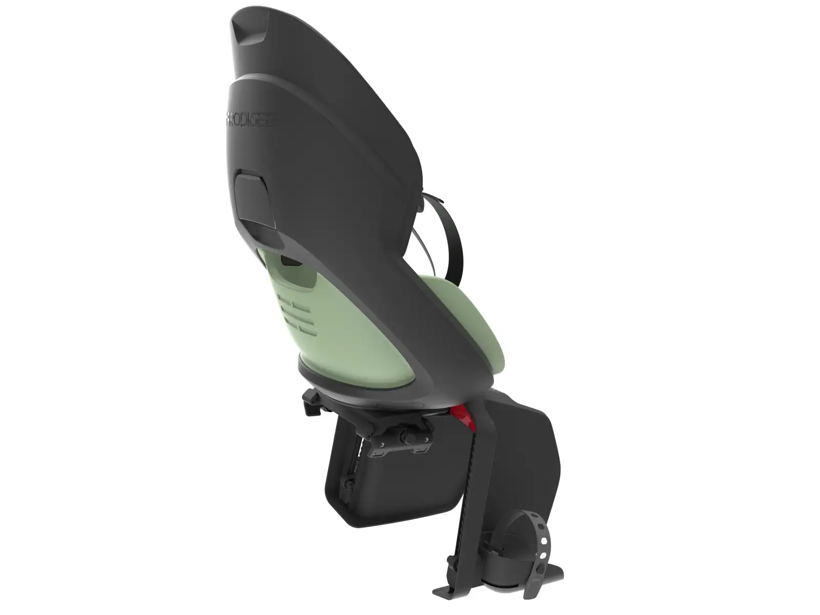 Prodigee Icon Kindersitz hinten am Gepäckträger schwarz/khaki