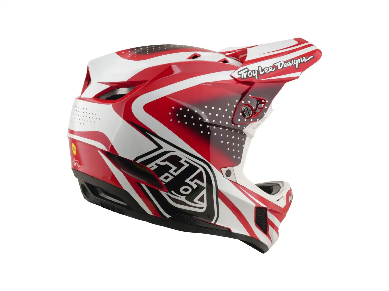 Troy Lee Designs D4 Polyacrylite MIPS Helm Line Fire/white