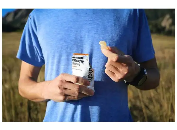Skratch Labs Energy Chews Fruchtbonbons 50 g Orangen-Geschmack.