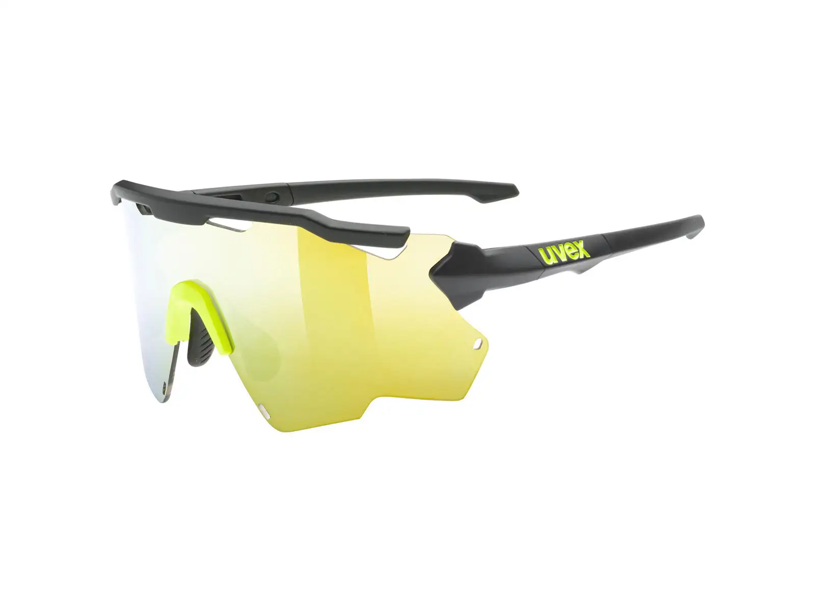 UVEX Sportstyle 228 Brille Black Lime Mat / Mirror Yellow (Kategorie 3)
