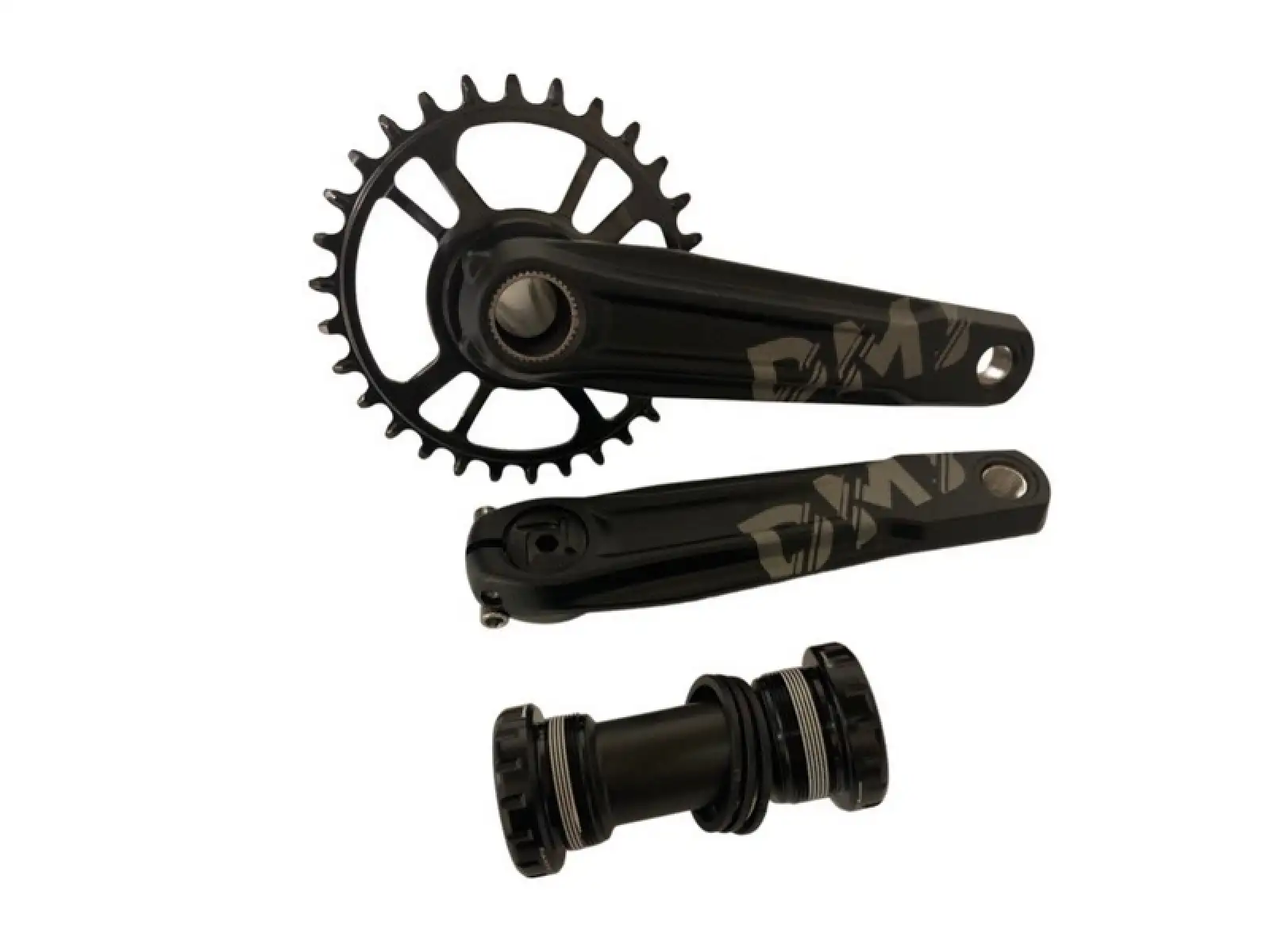 Die Prowheel CR094S Kinderkurbeln mit einem einzigen 30-Zahn-Ritzel und einer Länge von 160 mm in Schwarz.