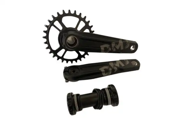 Die Prowheel CR094S Kinderkurbeln mit einem einzigen 30-Zahn-Ritzel und einer Länge von 160 mm in Schwarz.